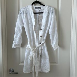 Zara White Linen Dress/Cover Up